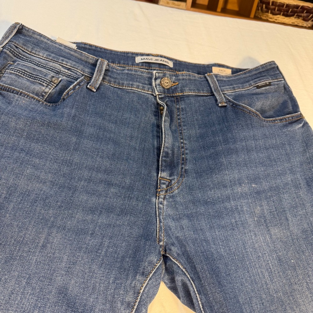 Mavi Jeans Zach Straight Leg Mens Blue Denim Pants Casual Comfort‎ size 38